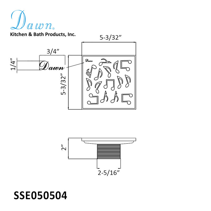 Seine River Series Stainless Steel Square Linear Floor Shower Drain