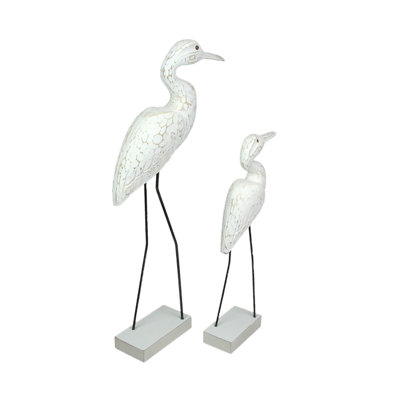 Ensemble de 2 statues aigrettes Houten