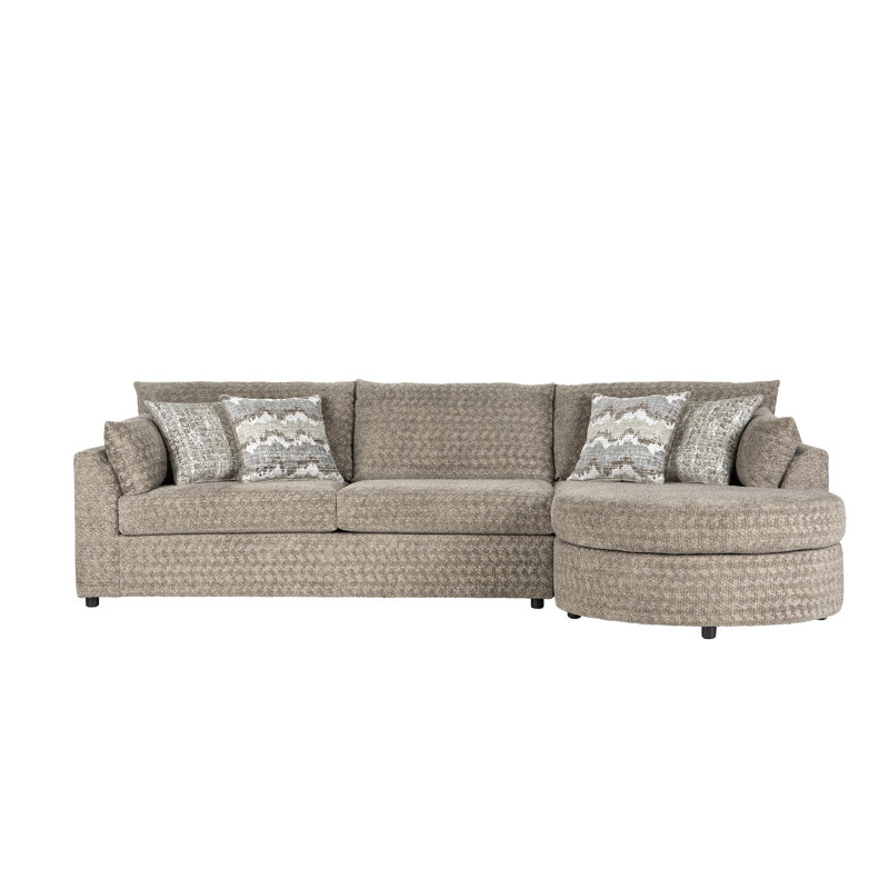 13900Sec Sofa & Chaise Sectional, Plunge Toffee Polyester, Kori Willow