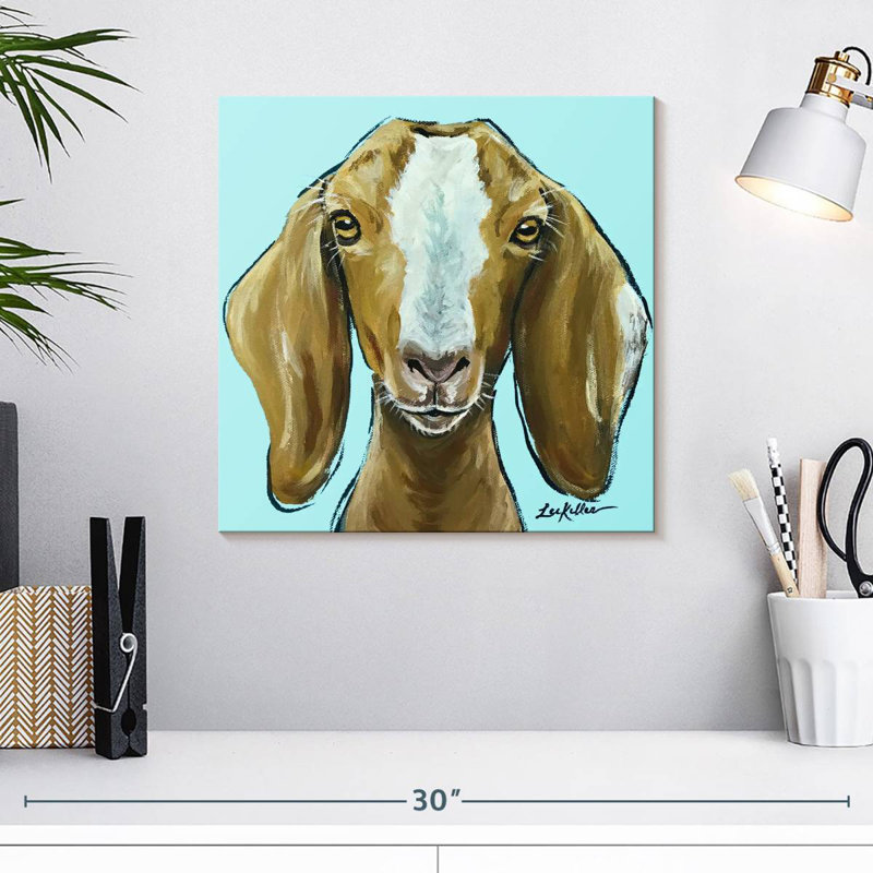 Brampt Goat Square Blue, 16" H x 16" W