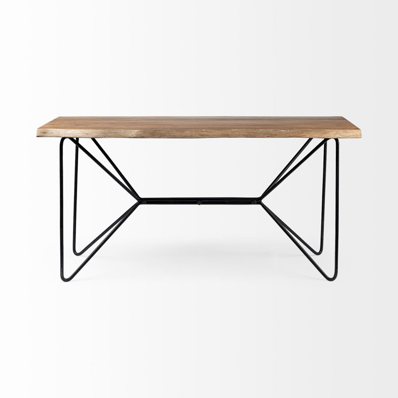 Elidge Solid Wood Iron Writing Desk
