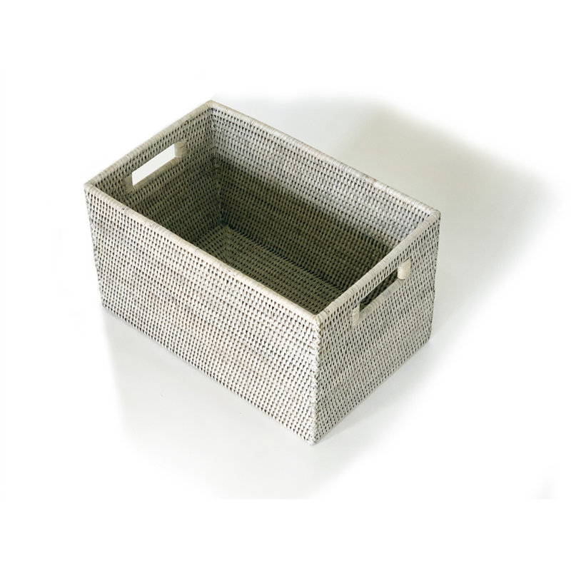 Wicker Decorative Basket, White Wash