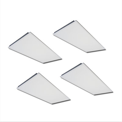 2x4 LED Back-Lit Panel Light with Adjustable Wattage and CCT - 12V AUX and Smart Port for Controls and Sensing - White Finish - 4-Pack – Drop Ceiling Troffer for Office and Commercial Lighting
