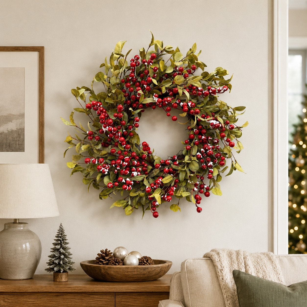 24" Handcrafted Eucalyptus Thanksgiving Wreath