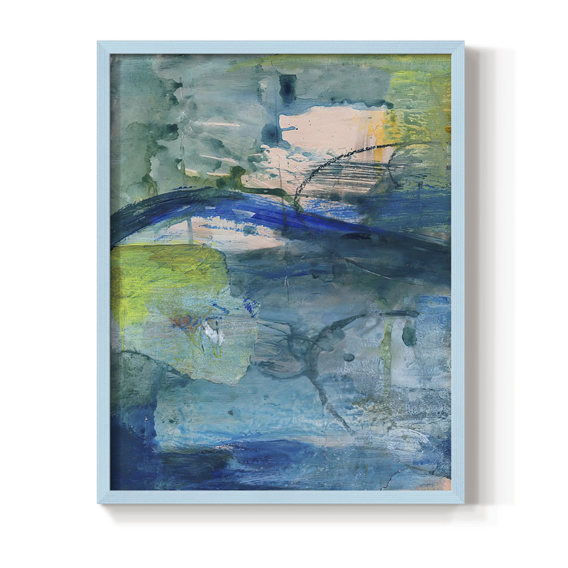 «Spring Winds», reproduction encadrée en bois massif, Bleu, H 10 po x l 8 po