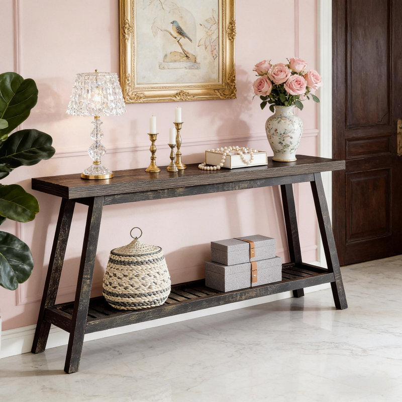 Canapé à 2 niveaux, console, table d'appoint