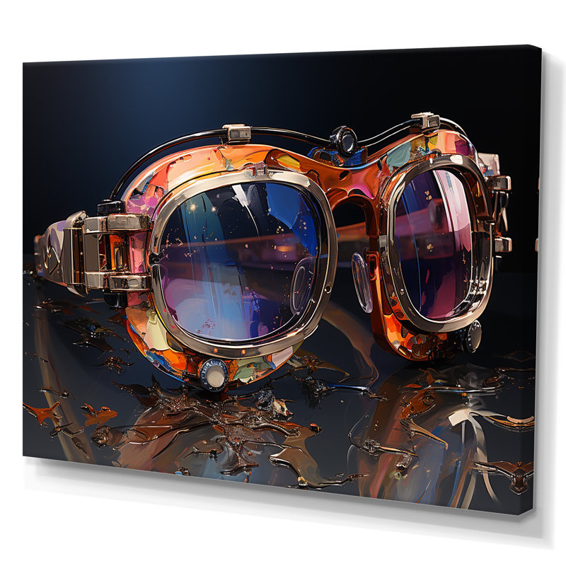 Futuriste élégance lunettes de soleil I - art mural Chanel, H 24 po x l 32 po x P 1 po, Toile tendue