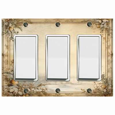 Nature Themed 3 - Gang Rocker Standard Wall Plate