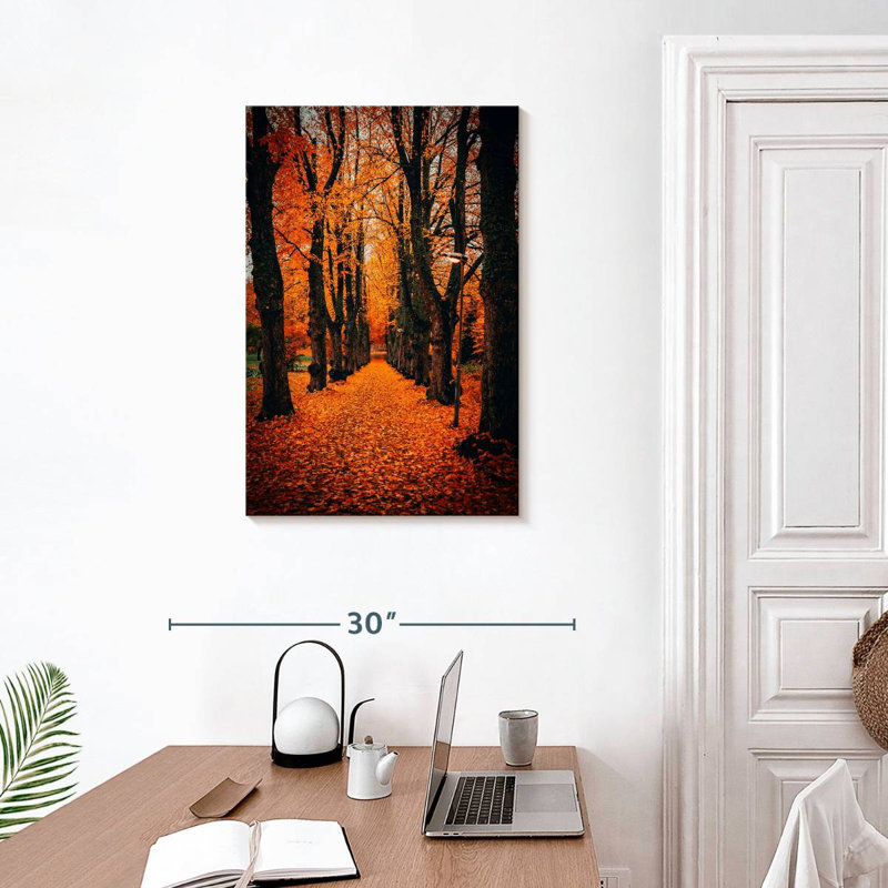 Park arbres en automne, H 30 po x l 20 po