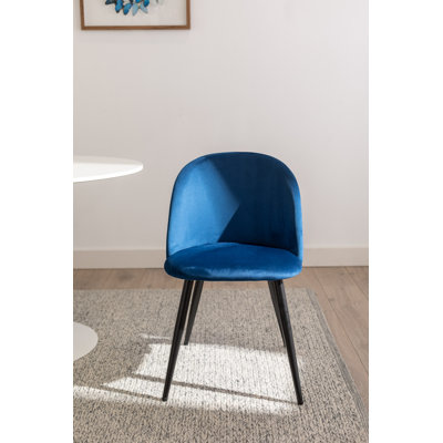 Chaise de salle à manger rembourrée et revêtue de velours