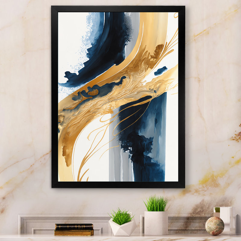 Stylish Spiral Abstract III - Abstract Spirals, impression sur toile encadrée, Impression noire sur toile encadrée