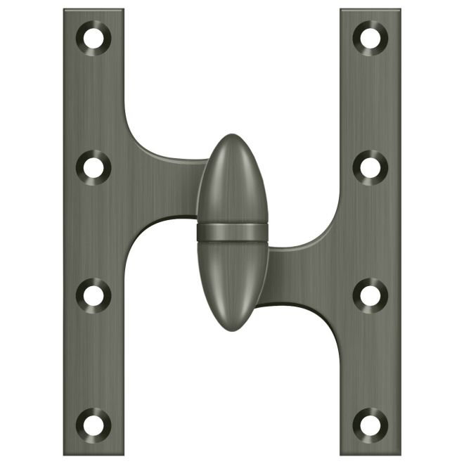 Charnière 6 "x 5" en nickel antique OK6050B15A-L Deltana, Nickel antique, Côté gauche