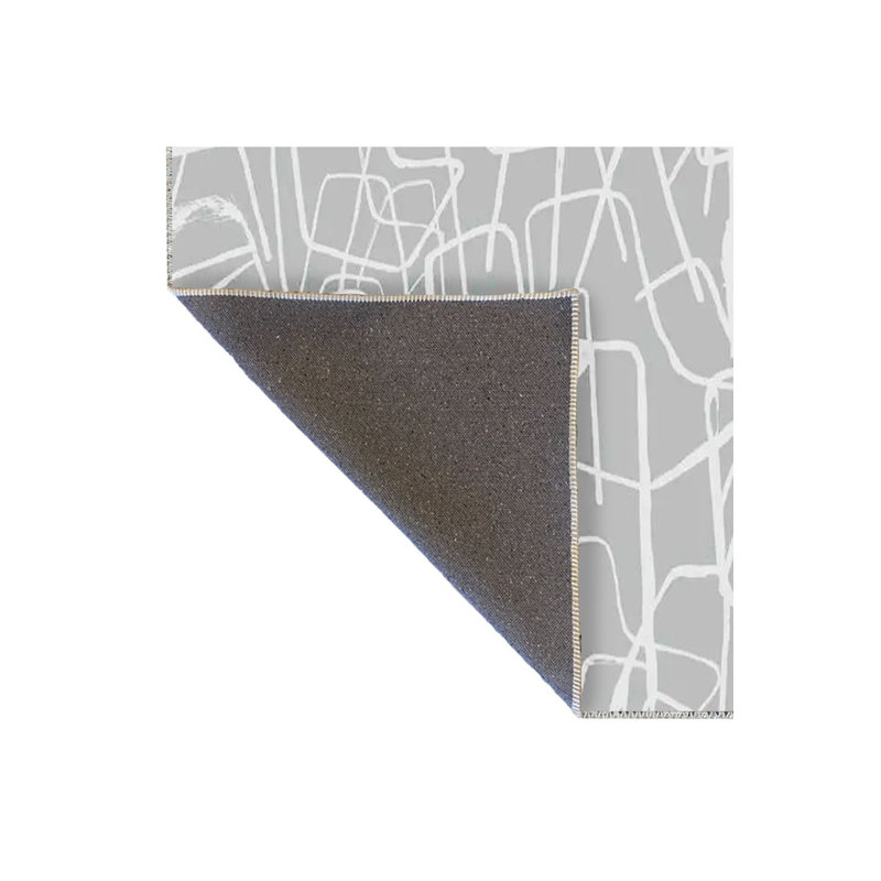 Tapis décoratif gris clair et blanc à motifs abstraits et lavables à la machine, Tapis de couloir 3 pi 3 po x 6 pi 7 po