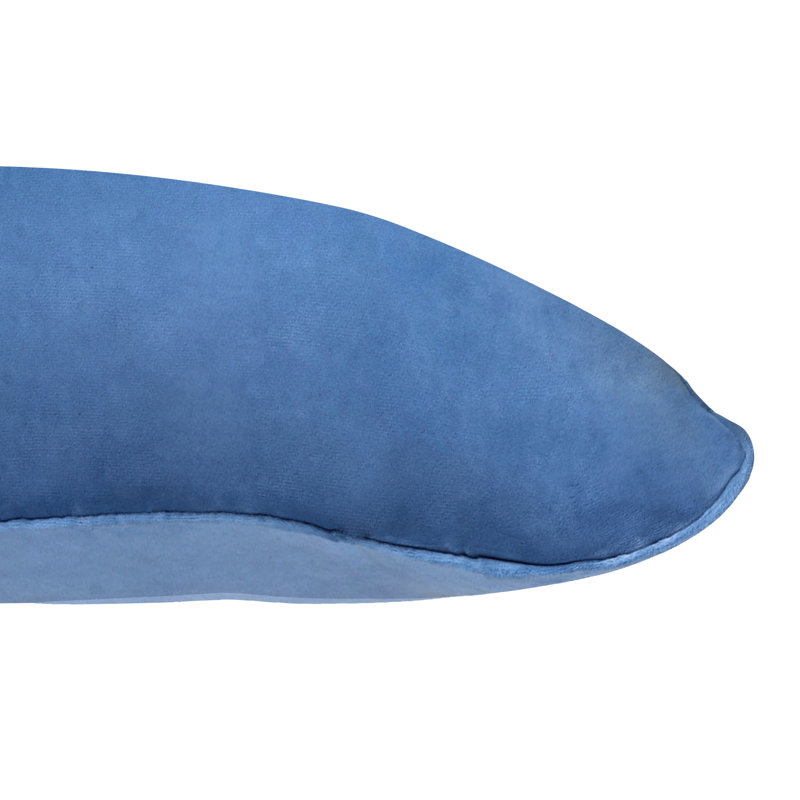 Ensemble de 2 coussins décoratifs en velours hypoallergénique avec fermeture à glissière cachée, Bleu Berlin