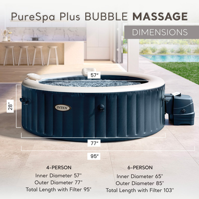 Spa gonflable à jets pour 4 personnes 140 Intex