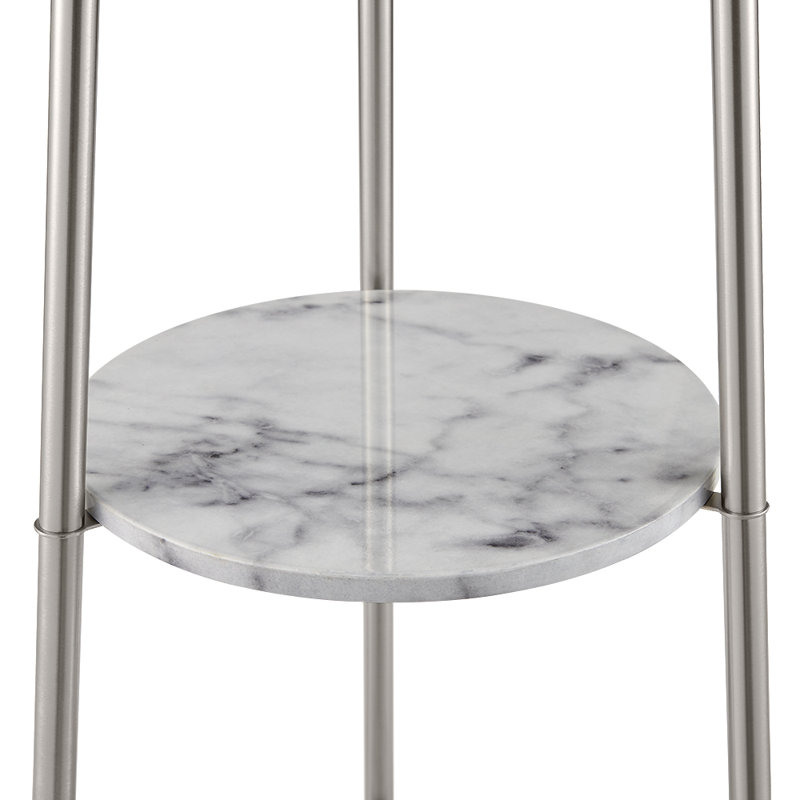 Lampe sur pied colonne 59 po Snowhill, Nickel brossé