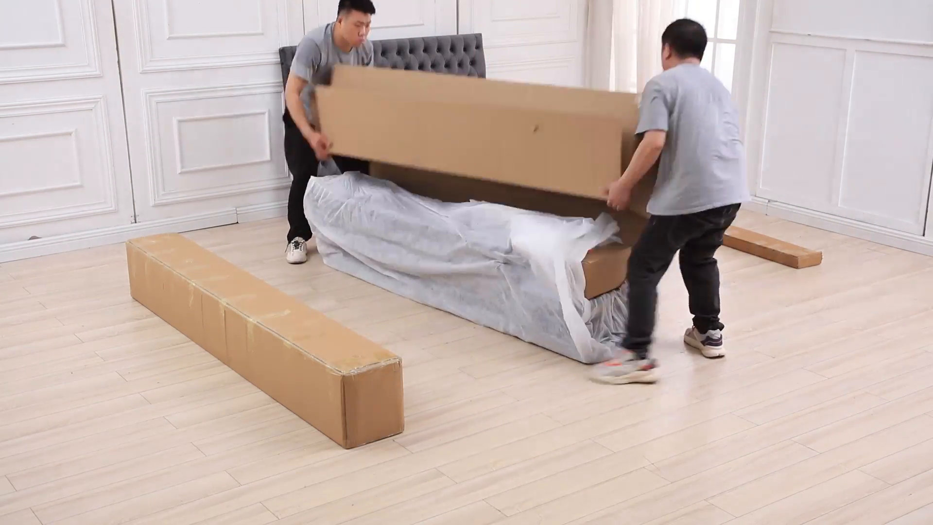 Megghan Luxurious Velvet Upholstered Canopy Bed with Speaker & USB Connection