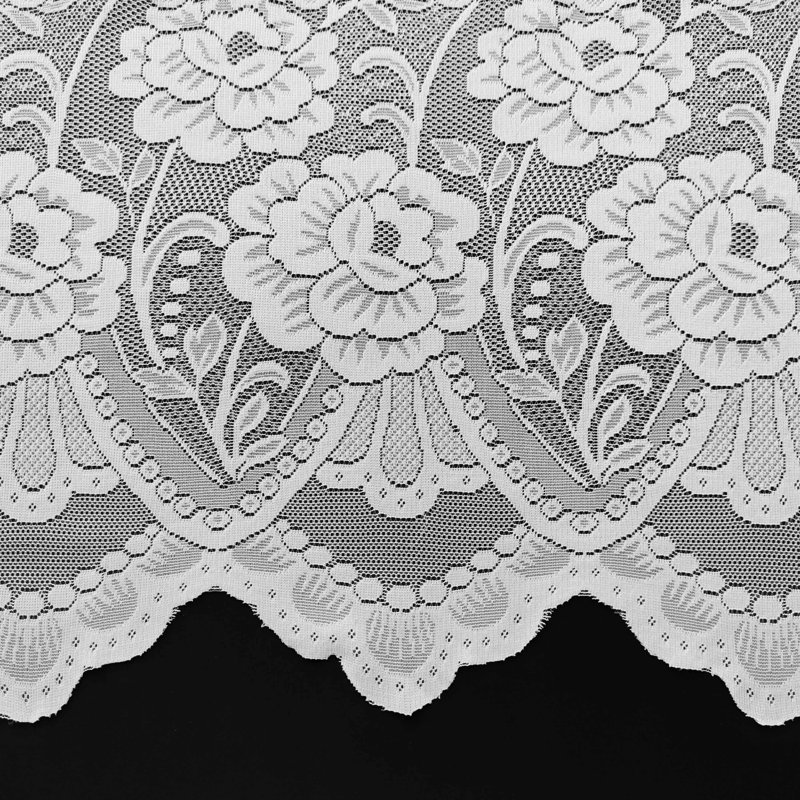 Burritt Lace Semi Sheer Curtain Single Panel, 200cm Width x 91cm Drop