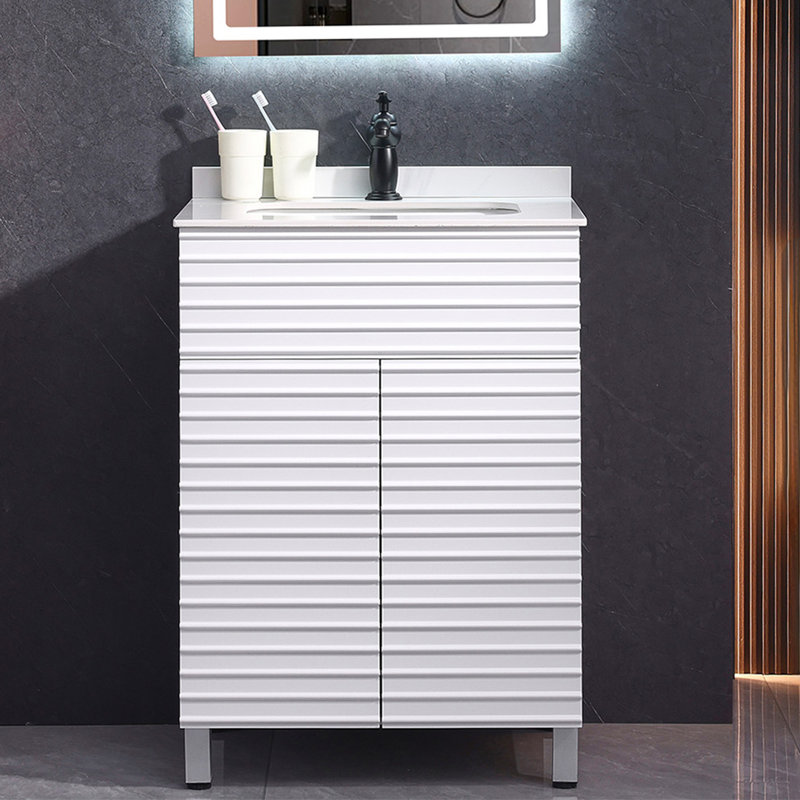 Meuble-lavabo simple debout 24 po avec plateau en pierre Chrisna