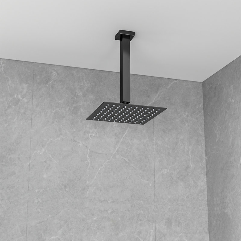 Tête de douche 8 po à fixation au plafond 8 po, Noir mat