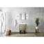 24 po De meuble-lavabo rustique l 20 po x P 20 po avec surface en quartz blanc, robinet en or rose et 18 miroirs muraux
