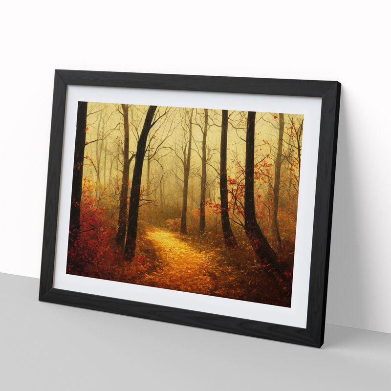 Magnificent Autumn Forest - Framed Print, Black, 46cm H x 64cm W x 2cm D