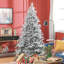 Arbre de Noël artificiel floqué neige avec 1401 pointes, support en métal pliable, assemblage facile, arbre de Noël articulé-1999789448