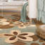 Tapis à motif floral brun-1629659497