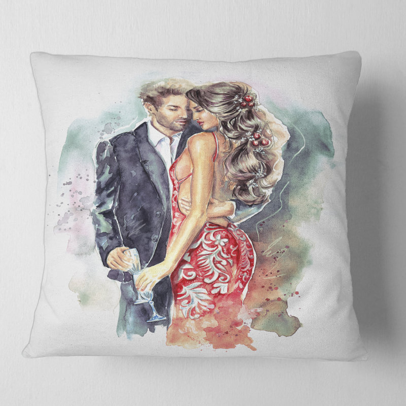 Housse de coussin romantique romantique, 18" x 18"