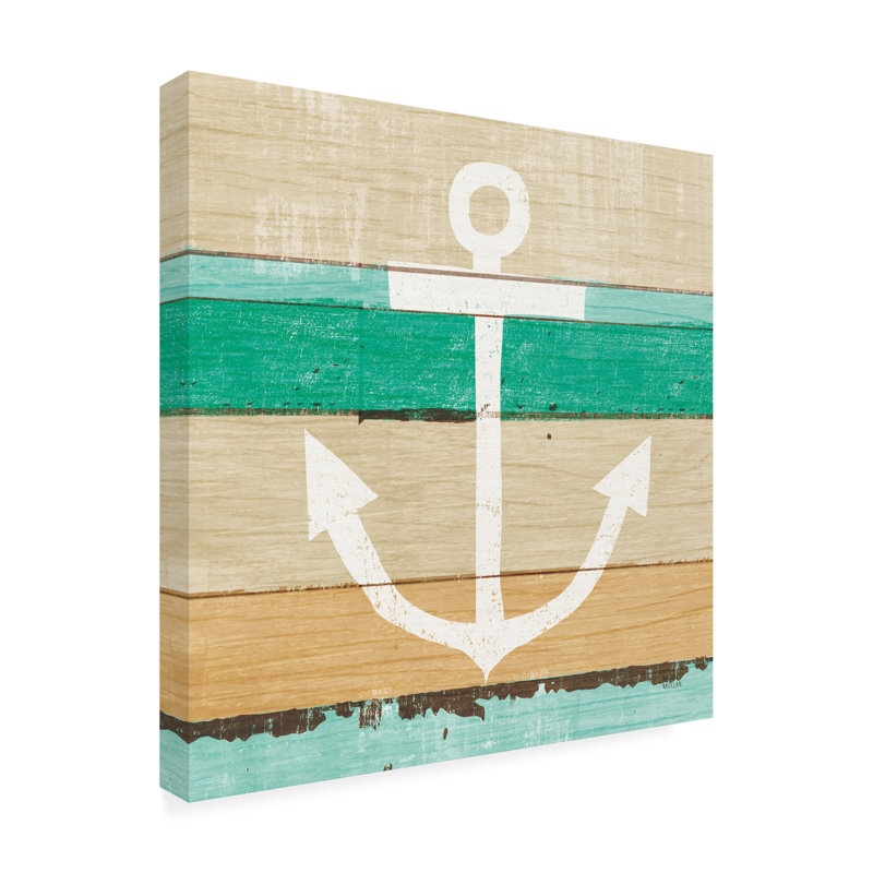 Décoration murale d'extérieur toutes saisons Adileni «Beachscape III Anchor Green», L 14 po x H 14 po