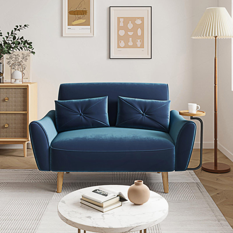 Loveseat Sofa With Convertible Tray