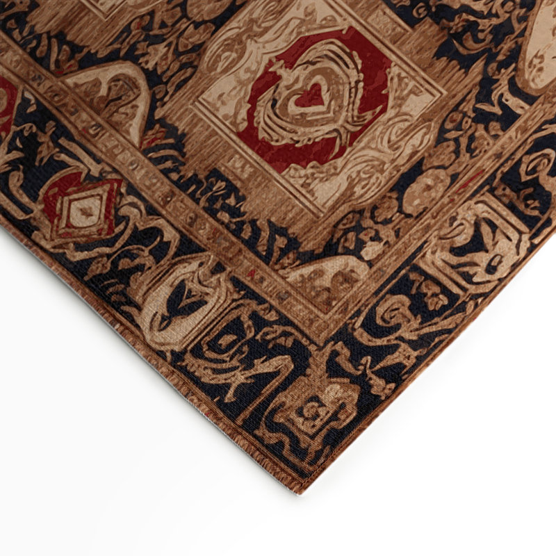 Tapis d'intérieur et d'extérieur brun français, Rectangle 5 pi x 7 pi