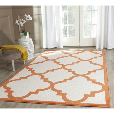 Ammundsen Geometric Beige/Orange Area Rug