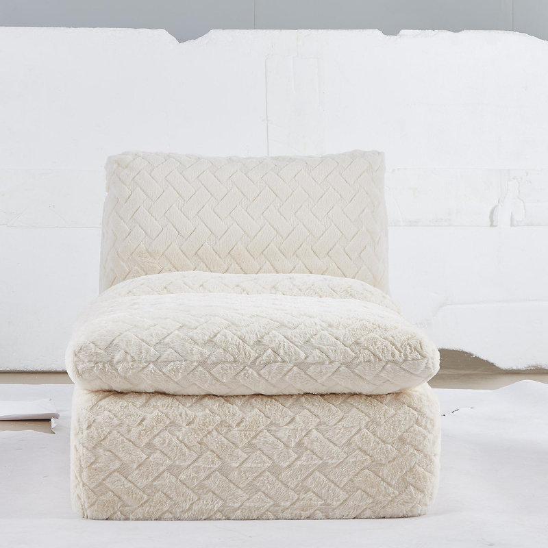 Liyasi Full Compression Sofa Chair With Swivel Add Ottoman, White