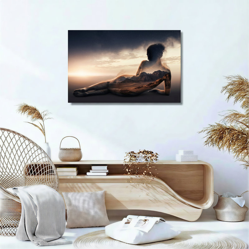 Double exposition sur toile, ensemble de 1, 36"H x 48"W, Toile tendue