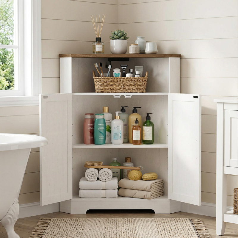 Corner Cabinet with Power Outlets,Storage Kitchen Cupboard