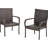 2Pcs Stackable Outdoor Pe Chairs In Brown, Transitional Design, 25.25 Deep, Easy Use Of , Stackable, 22.50 Wide, Ready To Outdoors