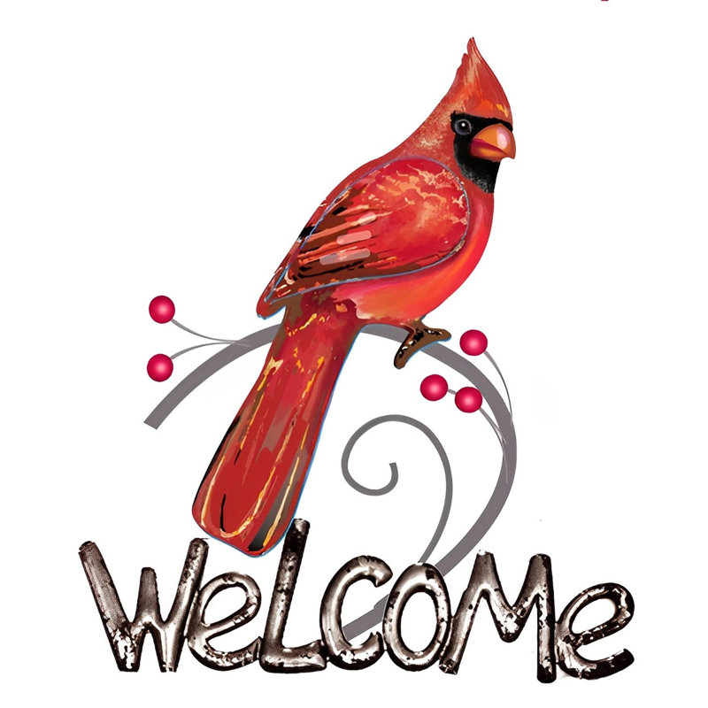 Décoration murale 14,5 po H Cardinal Welcome