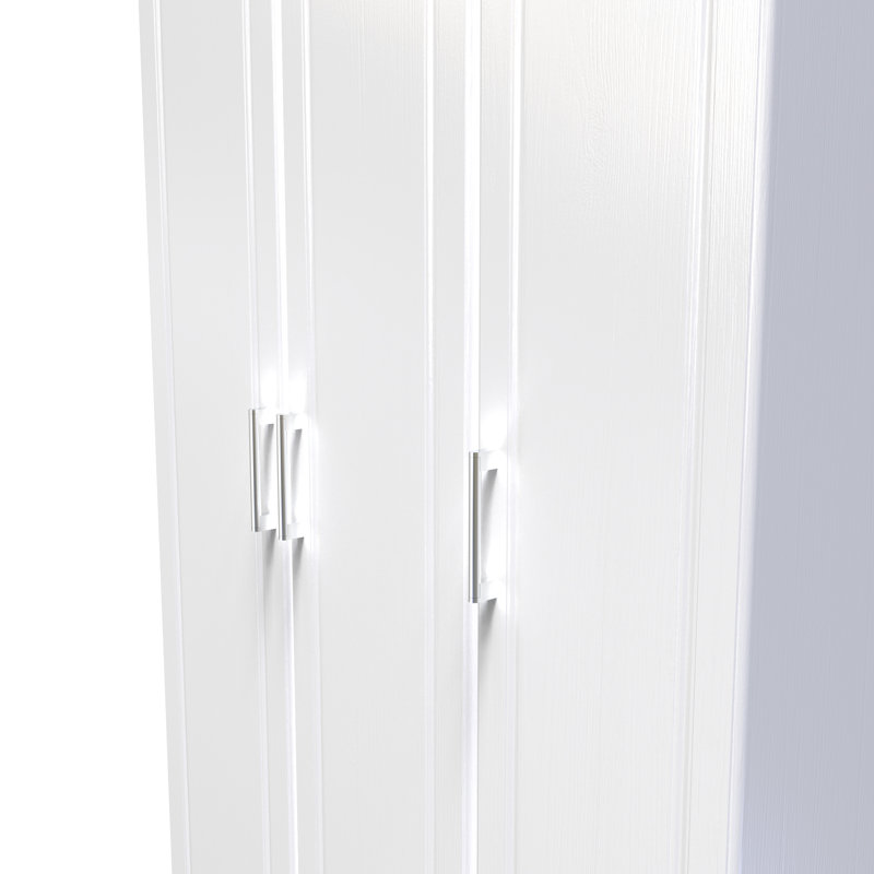 Aalysia 3 Door Wardrobe, White Ash/Modern Oak
