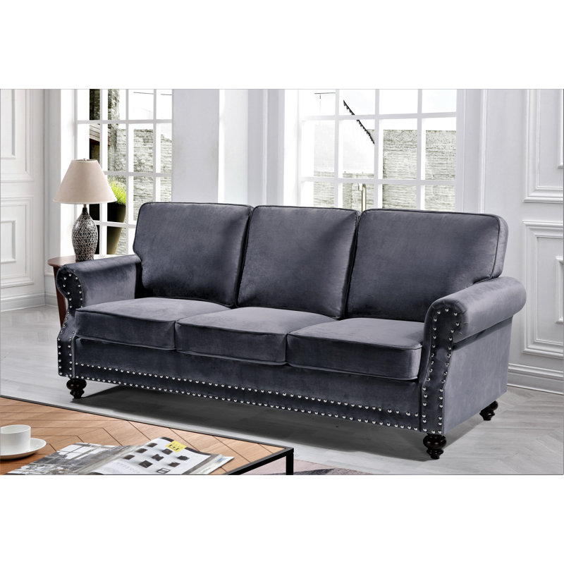 Canapé Keagan, gris, H 37,4 po x l 85,04 po x P 33,9 po