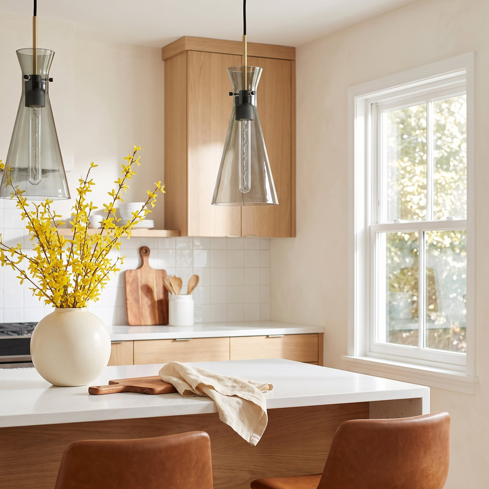 Eske Single Light Glass Dimmable Pendant