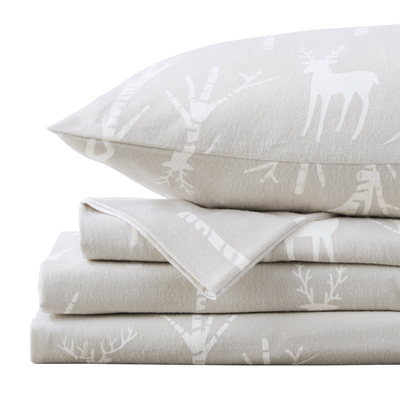 Mumtaz Flannel Sheet Set, King Sheet Set with Fitted Sheet and 2 Pillowcases