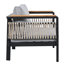 Ensemble de canapé modulaire d'extérieur 4 pièces avec table basse en bois d'acacia - Ensemble de conversation de patio gris avec coussins résistants à l'eau et corde tissée