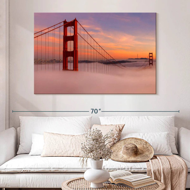 Lilie Golden Gate Bridge Clouds, H 34 po x l 51 po