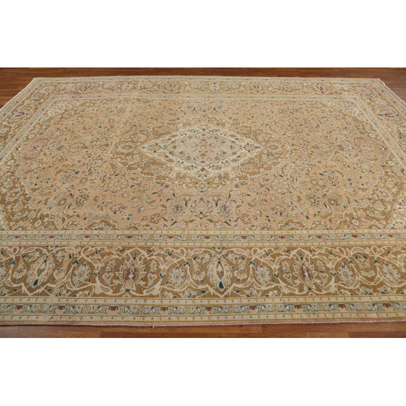 Tapis persan traditionnel Kashan noué à la main 8 x 12