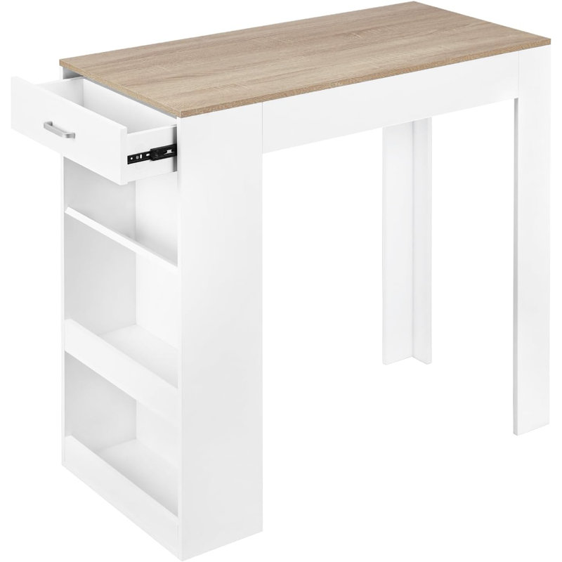 Nzinga Dining Table, White/Light Brown