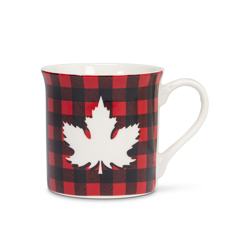 Tasse Buffalo à carreaux avec feuille d'érable