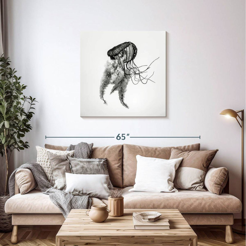 Brampt Monochrome Jellyfish, 36" H x 36" W