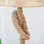 Tommy Nautical Style Rope-Base Table Lamp w/ Fabric Lampshade Metal Frame Beige