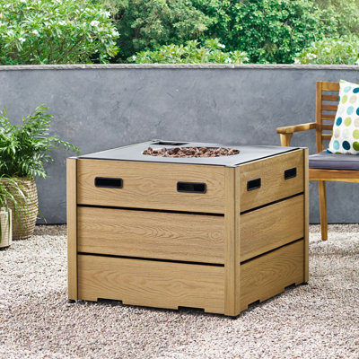 Foyer de table d'extérieur au propane en bois H 24,5 po x l 31,25 po